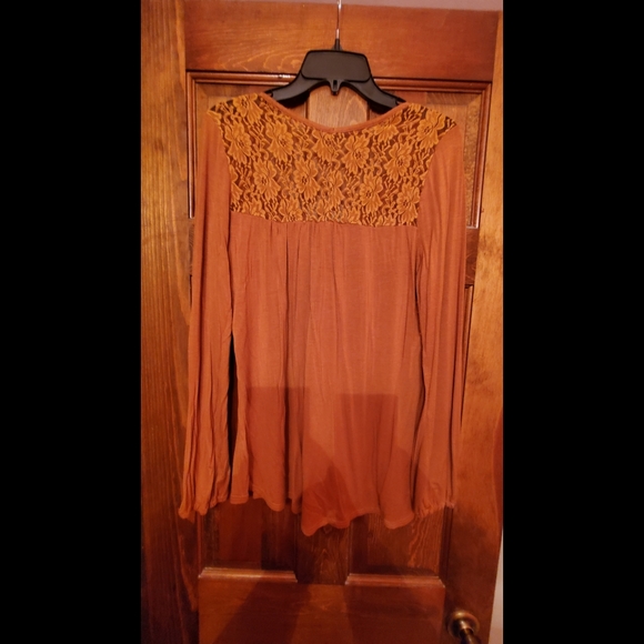 Vanity Mustard Yellow Cozy Lace Long Sleeve Shirt - Picture 5 of 5